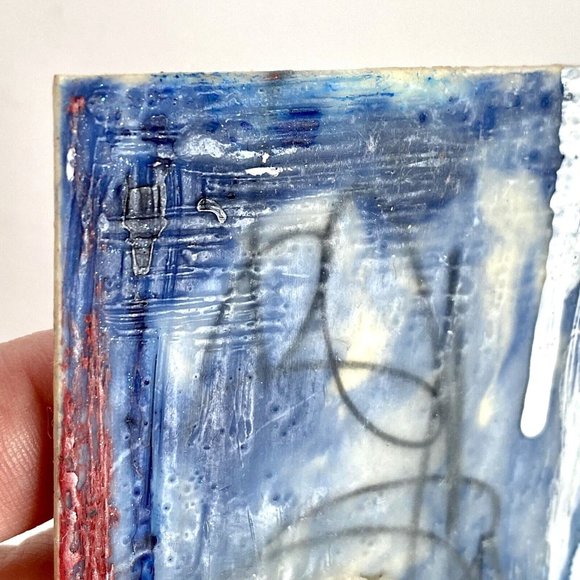 ATC ACEO Original 'Liberty's Whisper' Encaustic Wax Paint Tristina Elmes - Picture 6 of 7